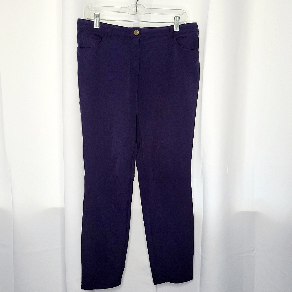 ESCADA NAVY BLUE SLIM ANKLE 5 POCKET PANTS SIZE 40 LUXURY STRETCH
